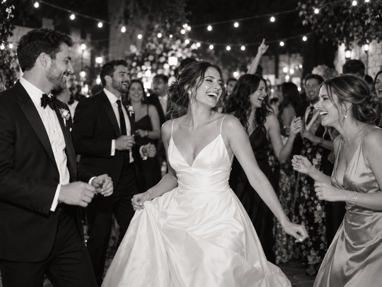 Newlywed couple celebrating at an outdoor Colorado wedding