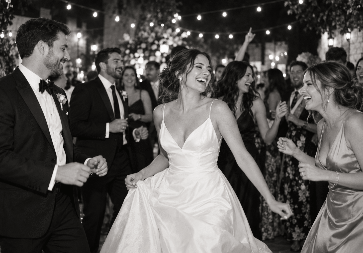 Newlywed couple celebrating at an outdoor Colorado wedding